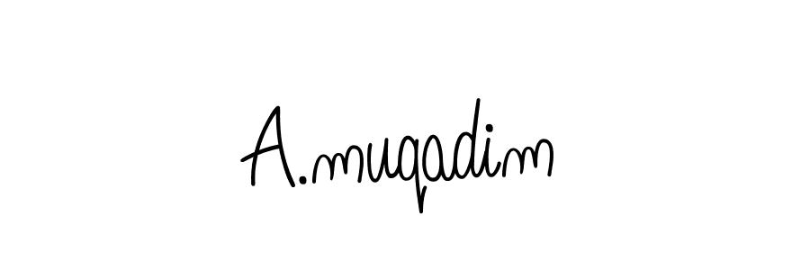 Also we have A.muqadim name is the best signature style. Create professional handwritten signature collection using Angelique-Rose-font-FFP autograph style. A.muqadim signature style 5 images and pictures png