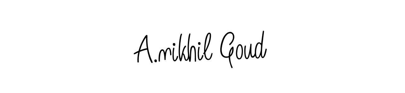 Make a beautiful signature design for name A.nikhil Goud. With this signature (Angelique-Rose-font-FFP) style, you can create a handwritten signature for free. A.nikhil Goud signature style 5 images and pictures png