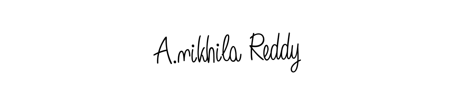 You should practise on your own different ways (Angelique-Rose-font-FFP) to write your name (A.nikhila Reddy) in signature. don't let someone else do it for you. A.nikhila Reddy signature style 5 images and pictures png