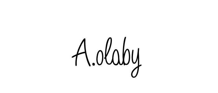 Make a beautiful signature design for name A.olaby. With this signature (Angelique-Rose-font-FFP) style, you can create a handwritten signature for free. A.olaby signature style 5 images and pictures png