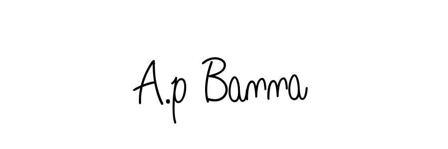 The best way (Angelique-Rose-font-FFP) to make a short signature is to pick only two or three words in your name. The name A.p Banna include a total of six letters. For converting this name. A.p Banna signature style 5 images and pictures png