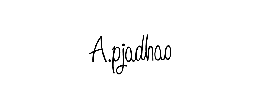 Also we have A.pjadhao name is the best signature style. Create professional handwritten signature collection using Angelique-Rose-font-FFP autograph style. A.pjadhao signature style 5 images and pictures png