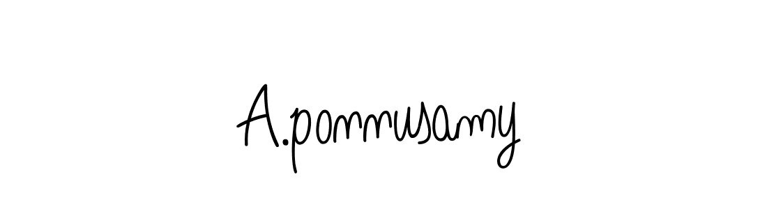 How to make A.ponnusamy name signature. Use Angelique-Rose-font-FFP style for creating short signs online. This is the latest handwritten sign. A.ponnusamy signature style 5 images and pictures png