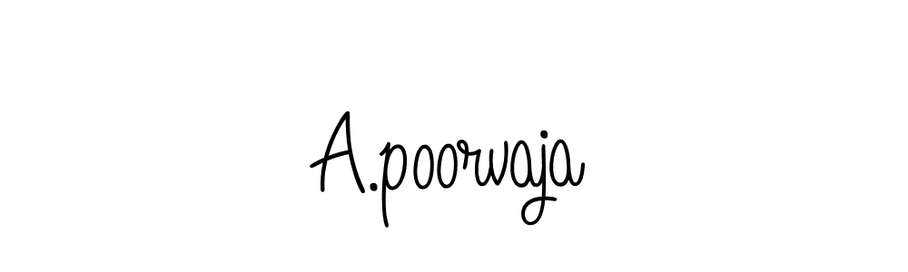 The best way (Angelique-Rose-font-FFP) to make a short signature is to pick only two or three words in your name. The name A.poorvaja include a total of six letters. For converting this name. A.poorvaja signature style 5 images and pictures png