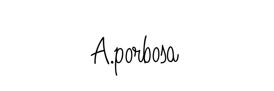 Design your own signature with our free online signature maker. With this signature software, you can create a handwritten (Angelique-Rose-font-FFP) signature for name A.porbosa. A.porbosa signature style 5 images and pictures png