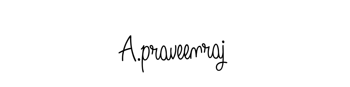 The best way (Angelique-Rose-font-FFP) to make a short signature is to pick only two or three words in your name. The name A.praveenraj include a total of six letters. For converting this name. A.praveenraj signature style 5 images and pictures png