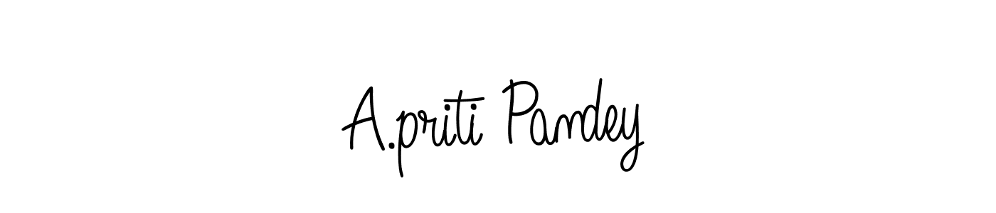 Design your own signature with our free online signature maker. With this signature software, you can create a handwritten (Angelique-Rose-font-FFP) signature for name A.priti Pandey. A.priti Pandey signature style 5 images and pictures png