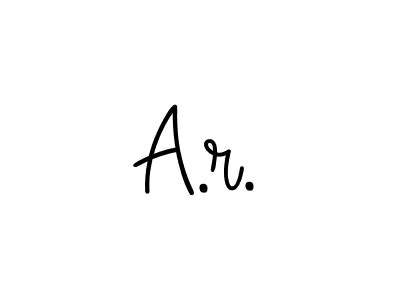 Make a beautiful signature design for name A.r.. With this signature (Angelique-Rose-font-FFP) style, you can create a handwritten signature for free. A.r. signature style 5 images and pictures png