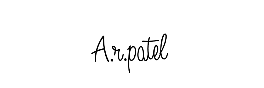 The best way (Angelique-Rose-font-FFP) to make a short signature is to pick only two or three words in your name. The name A.r.patel include a total of six letters. For converting this name. A.r.patel signature style 5 images and pictures png