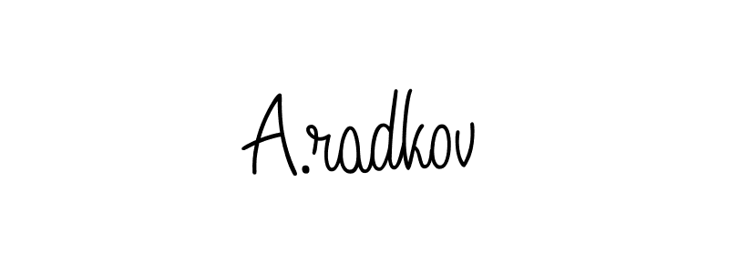 The best way (Angelique-Rose-font-FFP) to make a short signature is to pick only two or three words in your name. The name A.radkov include a total of six letters. For converting this name. A.radkov signature style 5 images and pictures png