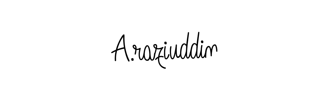 How to make A.raziuddin name signature. Use Angelique-Rose-font-FFP style for creating short signs online. This is the latest handwritten sign. A.raziuddin signature style 5 images and pictures png