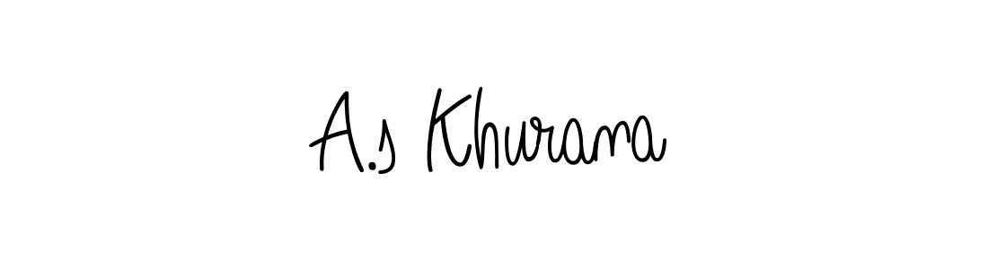 Use a signature maker to create a handwritten signature online. With this signature software, you can design (Angelique-Rose-font-FFP) your own signature for name A.s Khurana. A.s Khurana signature style 5 images and pictures png
