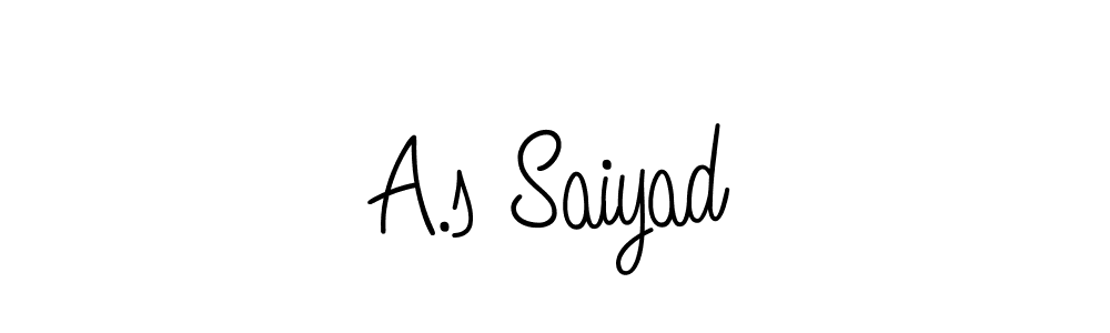 A.s Saiyad stylish signature style. Best Handwritten Sign (Angelique-Rose-font-FFP) for my name. Handwritten Signature Collection Ideas for my name A.s Saiyad. A.s Saiyad signature style 5 images and pictures png