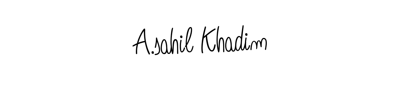 This is the best signature style for the A.sahil Khadim name. Also you like these signature font (Angelique-Rose-font-FFP). Mix name signature. A.sahil Khadim signature style 5 images and pictures png