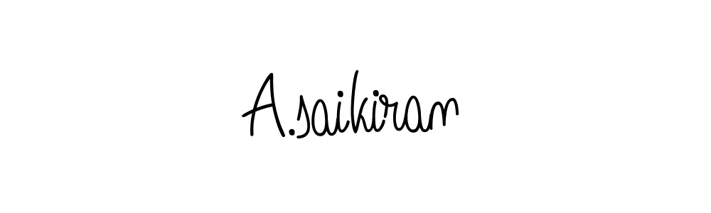 The best way (Angelique-Rose-font-FFP) to make a short signature is to pick only two or three words in your name. The name A.saikiran include a total of six letters. For converting this name. A.saikiran signature style 5 images and pictures png