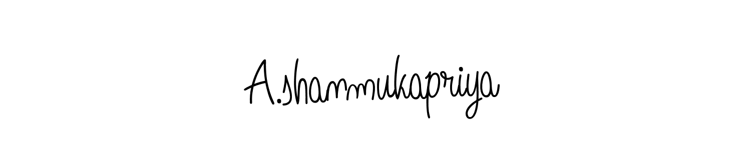 The best way (Angelique-Rose-font-FFP) to make a short signature is to pick only two or three words in your name. The name A.shanmukapriya include a total of six letters. For converting this name. A.shanmukapriya signature style 5 images and pictures png