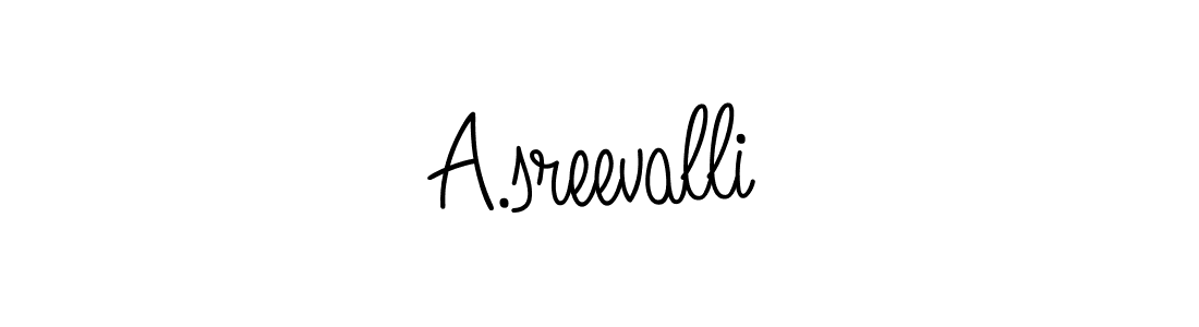 How to make A.sreevalli name signature. Use Angelique-Rose-font-FFP style for creating short signs online. This is the latest handwritten sign. A.sreevalli signature style 5 images and pictures png