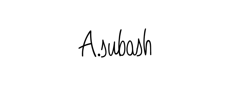 Make a beautiful signature design for name A.subash. With this signature (Angelique-Rose-font-FFP) style, you can create a handwritten signature for free. A.subash signature style 5 images and pictures png