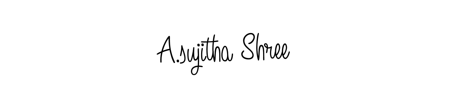 Design your own signature with our free online signature maker. With this signature software, you can create a handwritten (Angelique-Rose-font-FFP) signature for name A.sujitha Shree. A.sujitha Shree signature style 5 images and pictures png