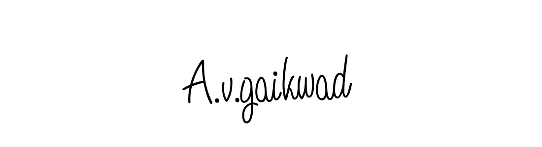 The best way (Angelique-Rose-font-FFP) to make a short signature is to pick only two or three words in your name. The name A.v.gaikwad include a total of six letters. For converting this name. A.v.gaikwad signature style 5 images and pictures png