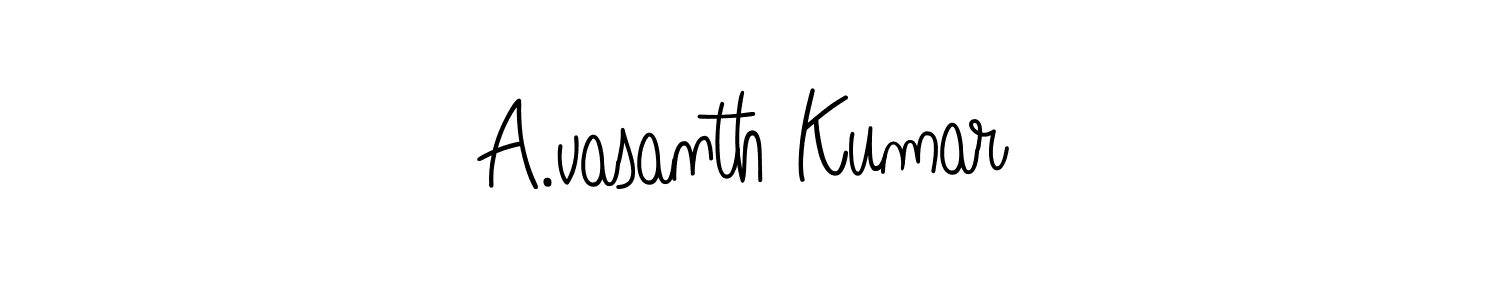 This is the best signature style for the A.vasanth Kumar name. Also you like these signature font (Angelique-Rose-font-FFP). Mix name signature. A.vasanth Kumar signature style 5 images and pictures png