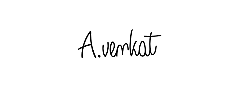 The best way (Angelique-Rose-font-FFP) to make a short signature is to pick only two or three words in your name. The name A.venkat include a total of six letters. For converting this name. A.venkat signature style 5 images and pictures png