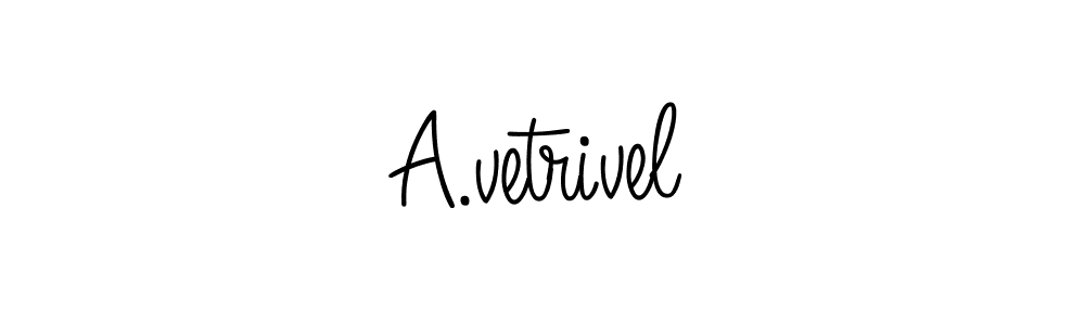 How to make A.vetrivel name signature. Use Angelique-Rose-font-FFP style for creating short signs online. This is the latest handwritten sign. A.vetrivel signature style 5 images and pictures png