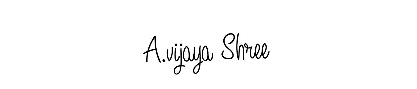 You should practise on your own different ways (Angelique-Rose-font-FFP) to write your name (A.vijaya Shree) in signature. don't let someone else do it for you. A.vijaya Shree signature style 5 images and pictures png