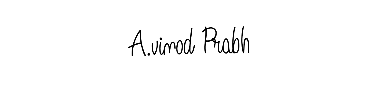 Create a beautiful signature design for name A.vinod Prabh. With this signature (Angelique-Rose-font-FFP) fonts, you can make a handwritten signature for free. A.vinod Prabh signature style 5 images and pictures png