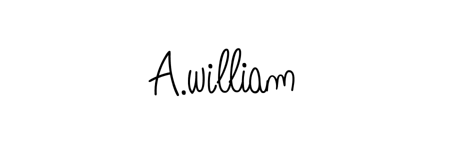 Design your own signature with our free online signature maker. With this signature software, you can create a handwritten (Angelique-Rose-font-FFP) signature for name A.william. A.william signature style 5 images and pictures png