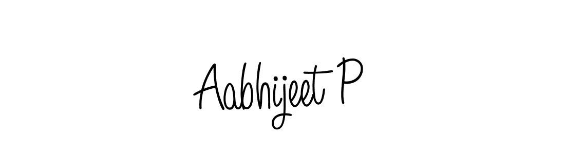 Aabhijeet P stylish signature style. Best Handwritten Sign (Angelique-Rose-font-FFP) for my name. Handwritten Signature Collection Ideas for my name Aabhijeet P. Aabhijeet P signature style 5 images and pictures png