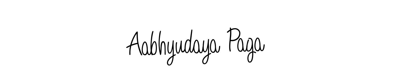 Also we have Aabhyudaya Paga name is the best signature style. Create professional handwritten signature collection using Angelique-Rose-font-FFP autograph style. Aabhyudaya Paga signature style 5 images and pictures png