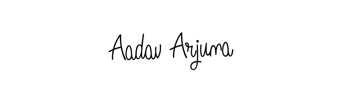 The best way (Angelique-Rose-font-FFP) to make a short signature is to pick only two or three words in your name. The name Aadav Arjuna include a total of six letters. For converting this name. Aadav Arjuna signature style 5 images and pictures png