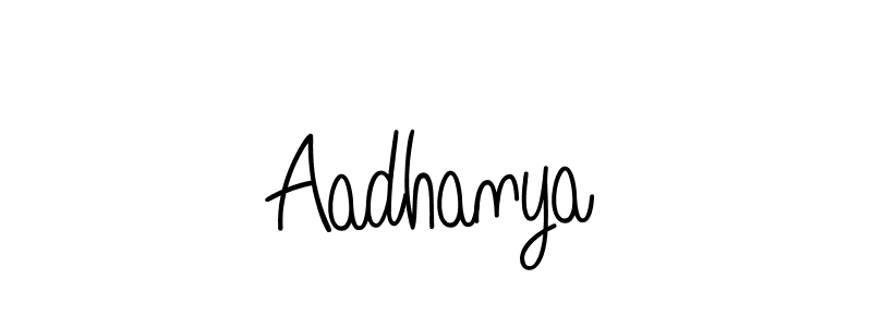Make a beautiful signature design for name Aadhanya. With this signature (Angelique-Rose-font-FFP) style, you can create a handwritten signature for free. Aadhanya signature style 5 images and pictures png