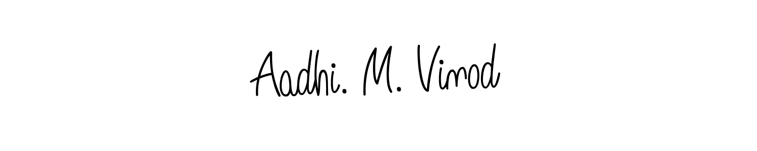 Aadhi. M. Vinod stylish signature style. Best Handwritten Sign (Angelique-Rose-font-FFP) for my name. Handwritten Signature Collection Ideas for my name Aadhi. M. Vinod. Aadhi. M. Vinod signature style 5 images and pictures png
