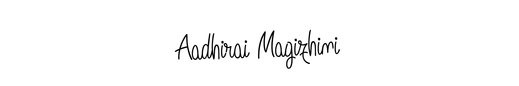 Also we have Aadhirai Magizhini name is the best signature style. Create professional handwritten signature collection using Angelique-Rose-font-FFP autograph style. Aadhirai Magizhini signature style 5 images and pictures png