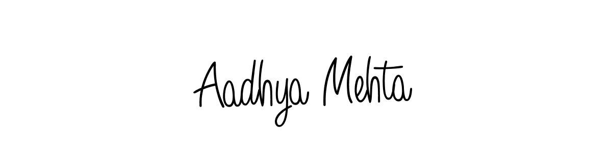 Make a beautiful signature design for name Aadhya Mehta. With this signature (Angelique-Rose-font-FFP) style, you can create a handwritten signature for free. Aadhya Mehta signature style 5 images and pictures png
