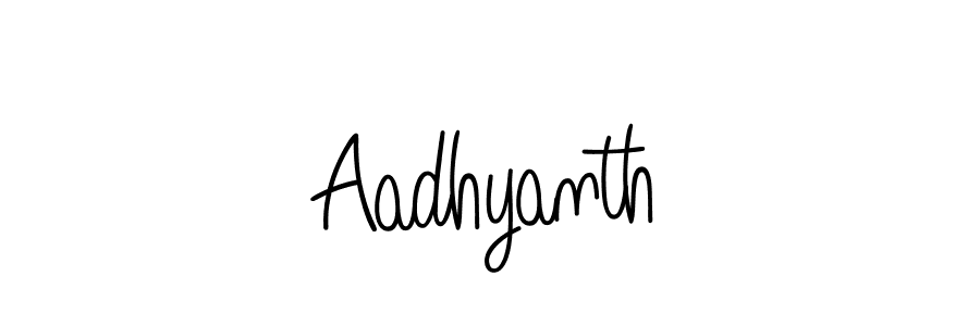 Make a beautiful signature design for name Aadhyanth. With this signature (Angelique-Rose-font-FFP) style, you can create a handwritten signature for free. Aadhyanth signature style 5 images and pictures png