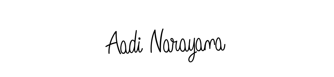 How to make Aadi Narayana name signature. Use Angelique-Rose-font-FFP style for creating short signs online. This is the latest handwritten sign. Aadi Narayana signature style 5 images and pictures png