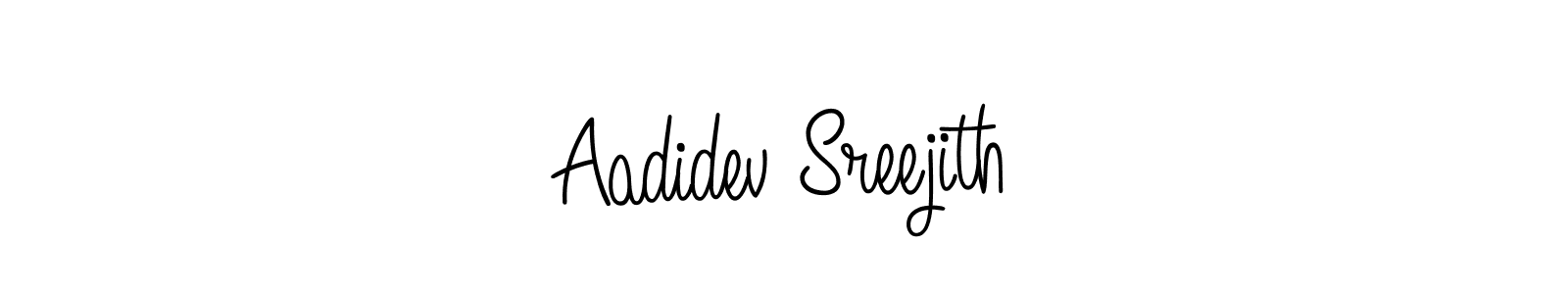 Aadidev Sreejith stylish signature style. Best Handwritten Sign (Angelique-Rose-font-FFP) for my name. Handwritten Signature Collection Ideas for my name Aadidev Sreejith. Aadidev Sreejith signature style 5 images and pictures png