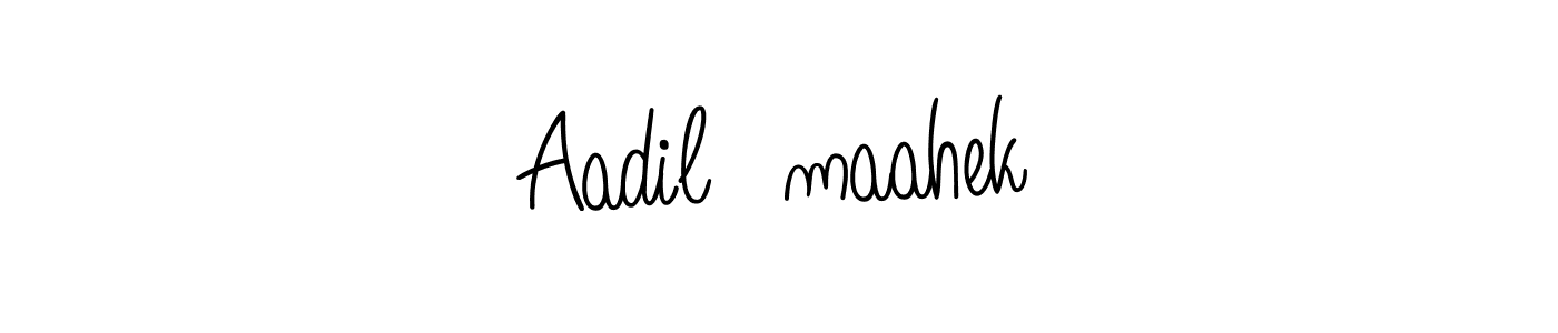 The best way (Angelique-Rose-font-FFP) to make a short signature is to pick only two or three words in your name. The name Aadil✓maahek include a total of six letters. For converting this name. Aadil✓maahek signature style 5 images and pictures png