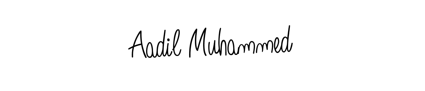 You should practise on your own different ways (Angelique-Rose-font-FFP) to write your name (Aadil Muhammed) in signature. don't let someone else do it for you. Aadil Muhammed signature style 5 images and pictures png