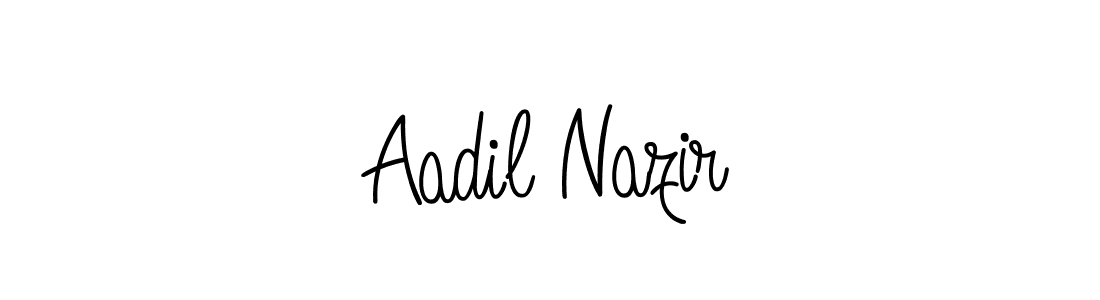 You should practise on your own different ways (Angelique-Rose-font-FFP) to write your name (Aadil Nazir) in signature. don't let someone else do it for you. Aadil Nazir signature style 5 images and pictures png