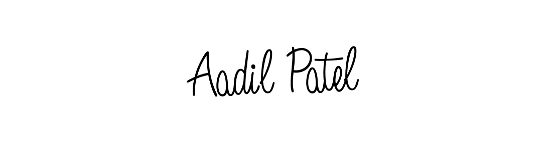 You should practise on your own different ways (Angelique-Rose-font-FFP) to write your name (Aadil Patel) in signature. don't let someone else do it for you. Aadil Patel signature style 5 images and pictures png