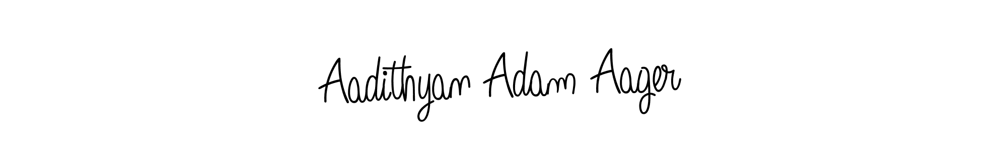 Use a signature maker to create a handwritten signature online. With this signature software, you can design (Angelique-Rose-font-FFP) your own signature for name Aadithyan Adam Aager. Aadithyan Adam Aager signature style 5 images and pictures png