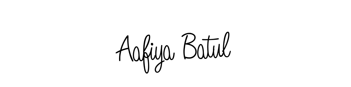 Use a signature maker to create a handwritten signature online. With this signature software, you can design (Angelique-Rose-font-FFP) your own signature for name Aafiya Batul. Aafiya Batul signature style 5 images and pictures png