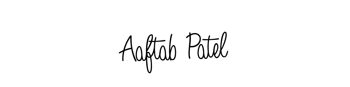 You should practise on your own different ways (Angelique-Rose-font-FFP) to write your name (Aaftab Patel) in signature. don't let someone else do it for you. Aaftab Patel signature style 5 images and pictures png