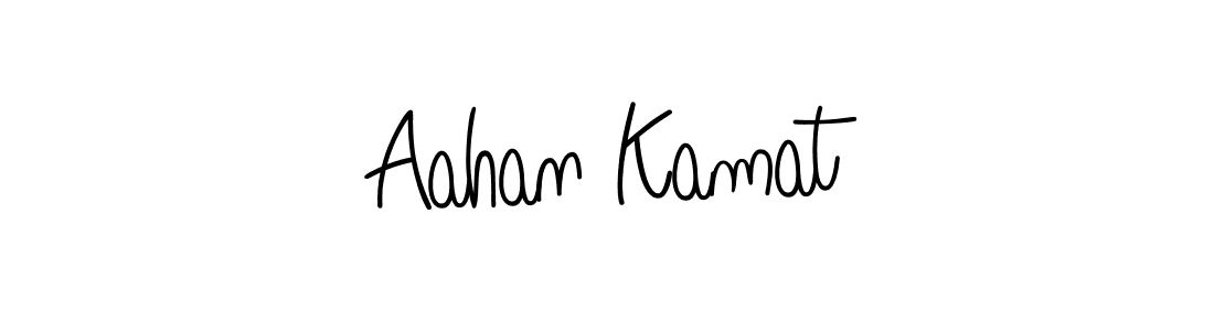 The best way (Angelique-Rose-font-FFP) to make a short signature is to pick only two or three words in your name. The name Aahan Kamat include a total of six letters. For converting this name. Aahan Kamat signature style 5 images and pictures png