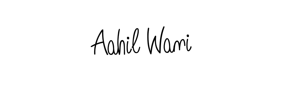 Use a signature maker to create a handwritten signature online. With this signature software, you can design (Angelique-Rose-font-FFP) your own signature for name Aahil Wani. Aahil Wani signature style 5 images and pictures png