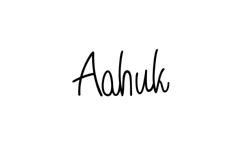 How to make Aahuk name signature. Use Angelique-Rose-font-FFP style for creating short signs online. This is the latest handwritten sign. Aahuk signature style 5 images and pictures png
